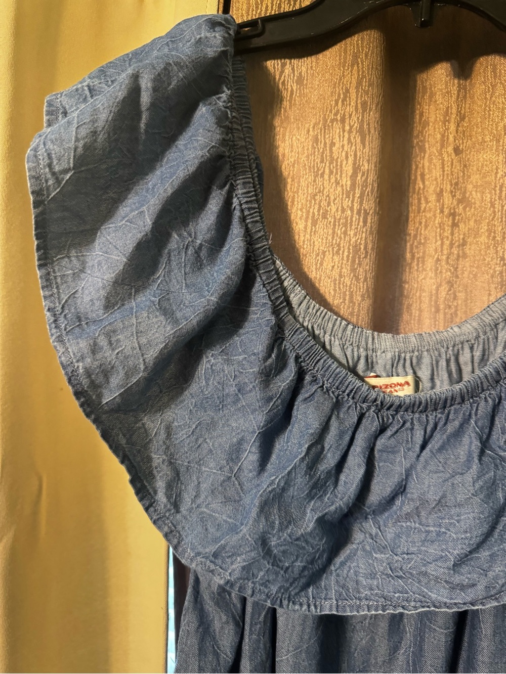 Arizona Blue Denim Short Off the Shoulder Women’s Dress Size L Summer Rodeo - Picture 4 of 9